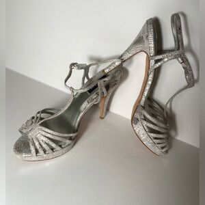 White House Black Market~Snakeskin Upper~Leather Outsole~Platform~Heels~Size 9